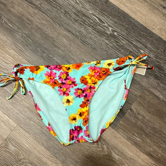 Kenneth Cole Other - NWT Kenneth Cole light blue orange red yellow floral swim bikini bottoms XL